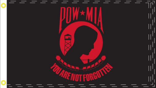 POW MIA Red 3'X5' Flag ROUGH TEX® 100D