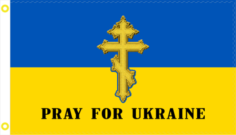 Pray for Ukraine Flags 3'X5' Ukrainian Orthodox Church Flag 100D Rough Tex ® Banner