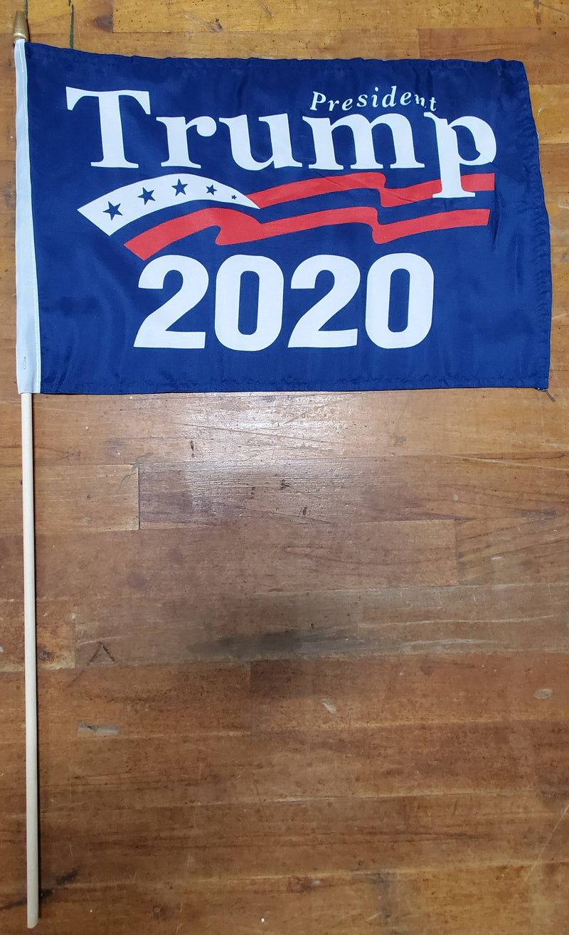 Stick Flags Blue PRESIDENT TRUMP 2020- 12x18 Rough Tex ®