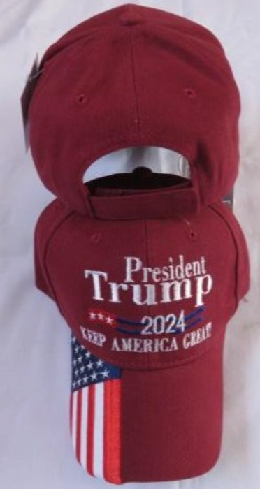 2024 Trump Burgundy Keep America Great Caps Red