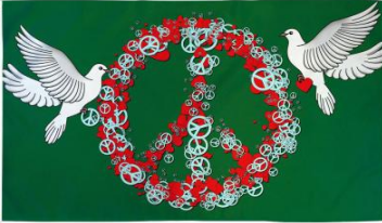 Peace Doves Green 2'x3' Flag ROUGH TEX® 100D