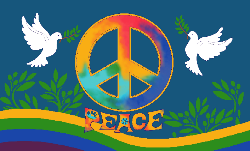 Peace with Doves 3'X5' Flag ROUGH TEX® 68D