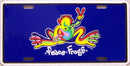 Peace Frogs Embossed License Plate