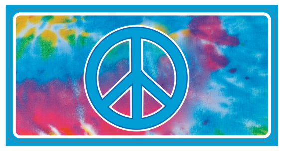 Peace Tye Dye Embossed License Plate