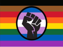 Philly Rainbow BLM Fist 12''X18'' Flag With Grommets Rough Tex® 100D