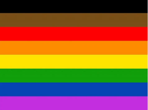 Philly Rainbow Pride 4"x6" Desk Stick Flag Rough Tex® 68D