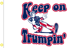 2 Pack of Keep On Trumpin' 2020 (White) 3'X5' Flags ROUGH TEX® 100D