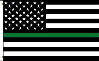Green Line Military Memorial  3'X5' Flag- Rough Tex ®100D