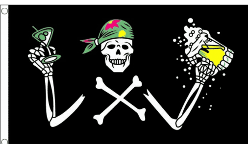 Pirate Skull Beer 3'x5' Nylon Flag ROUGH TEX® 68D