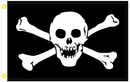 Cross Bones Pirate 2'x3' Flag ROUGH TEX® 100D