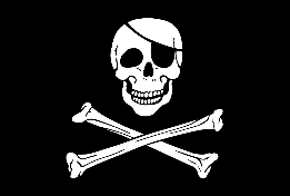 Pirate Skull Patch Car Flag 12"x18" Nylon DBL Sided