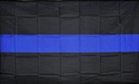 Police Thin Blue Line 5'X8' Flag Rough Tex ® 100D Nylon