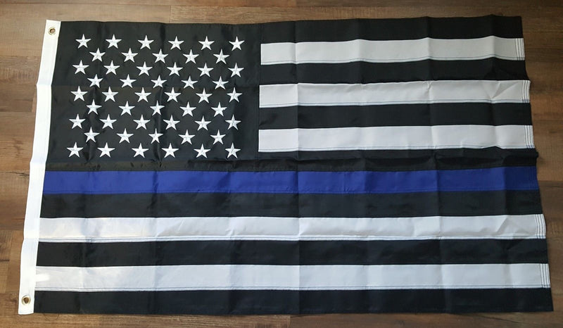 Police Memorial 3'X5' Embroidered Flag ROUGH TEX® 300D Nylon