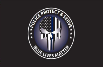 Police Protect And Serve Blue Lives Matter 12"x18" Double Sided Flag With Grommets ROUGH TEX® 100D