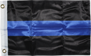POLICE THIN BLUE LINE BOAT FLAG 12"X18" DOUBLE SIDED ROUGH TEX 115D KNIT