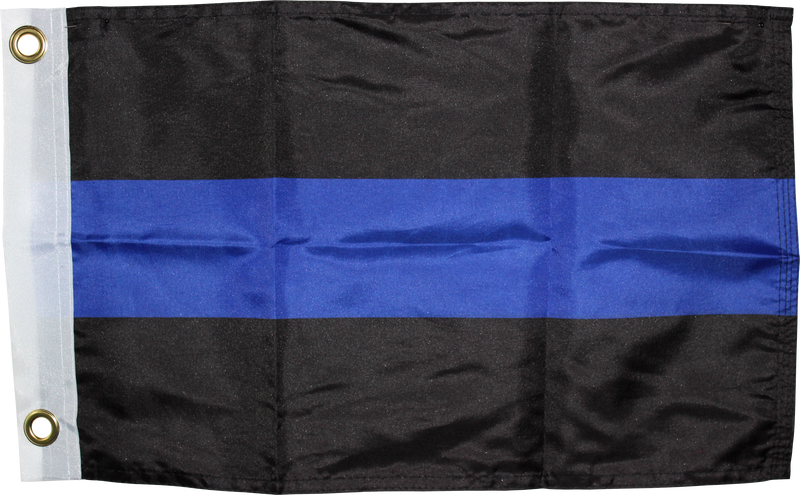 POLICE THIN BLUE LINE FLAG 3X5 POLY DOUBLE SIDED