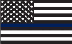US Police Memorial 12''X18'' Flag With Grommets Rough Tex® 100D Thin Blue Line