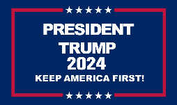 President Trump 2024 Keep America First Navy Blue 3'X5' Flag ROUGH TEX® Nylon 150D Double Sided