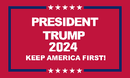 President Trump 2024 Keep America First Red 3'X5' Flag ROUGH TEX® Nylon 150D