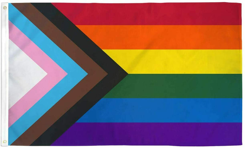Progressive Pride Rainbow 3'x5' Flag ROUGH TEX® 68D Nylon