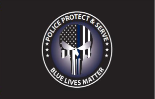 Police Protect and Serve 3'X5' Double Sided Flag ROUGH TEX® 100D