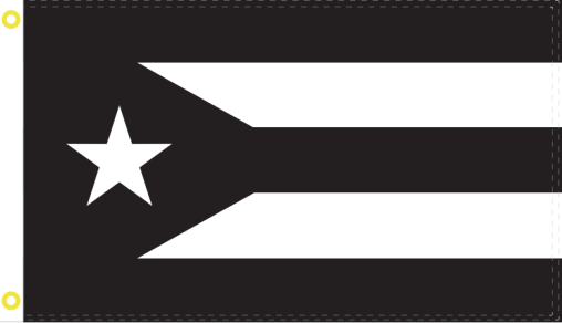 Puerto Rico Black and White 3'X5' Flag ROUGH TEX® 100D
