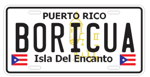Puerto Rico Boricua Isla De Encanto Embossed License Plate