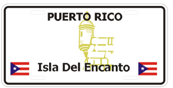 Puerto Rico Isla Del Encanto Embossed License Plate
