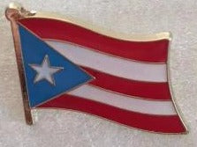 Puerto Rico Light Blue Wavy Lapel Pin