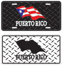 Puerto Rico Black Diamond Embossed License Plate