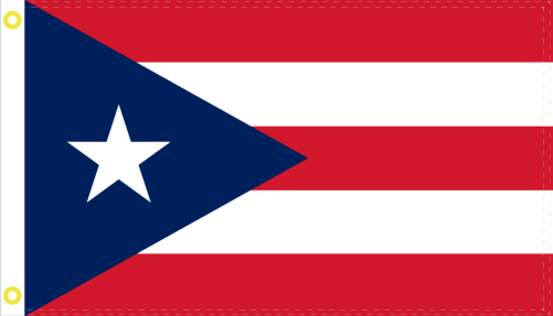 Puerto Rico 12"x18" Stick Flag ROUGH TEX® 68D 30" Wooden Stick