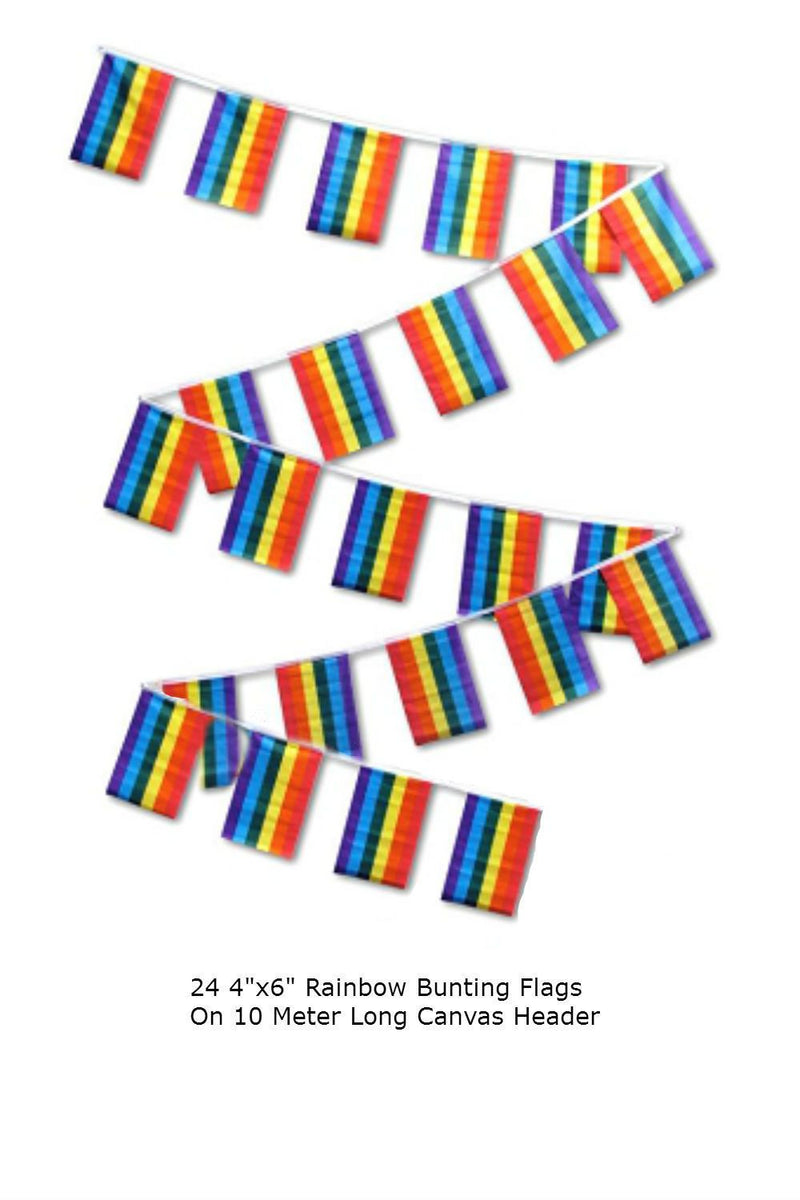 RAINBOW BUNTING 24 FLAGS 4"X6" PRIDE