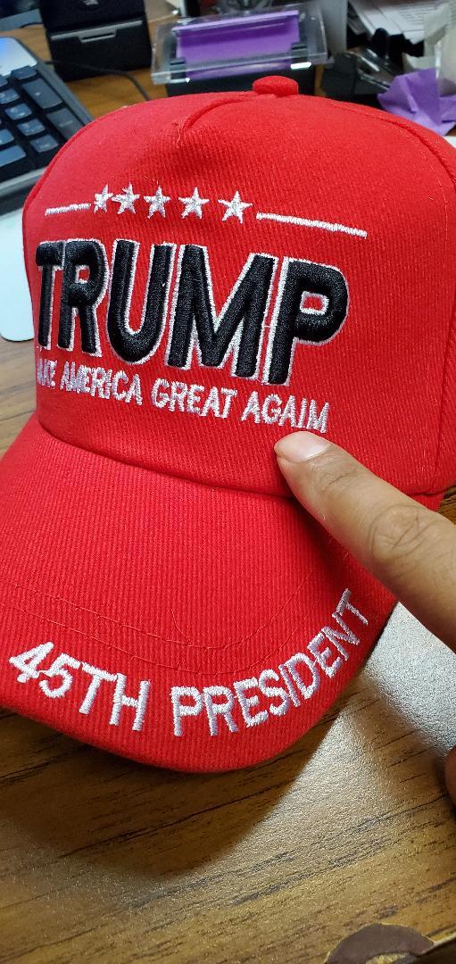 24 official 45th President TRUMP caps red error in embroidery CLEARANCE PRICE