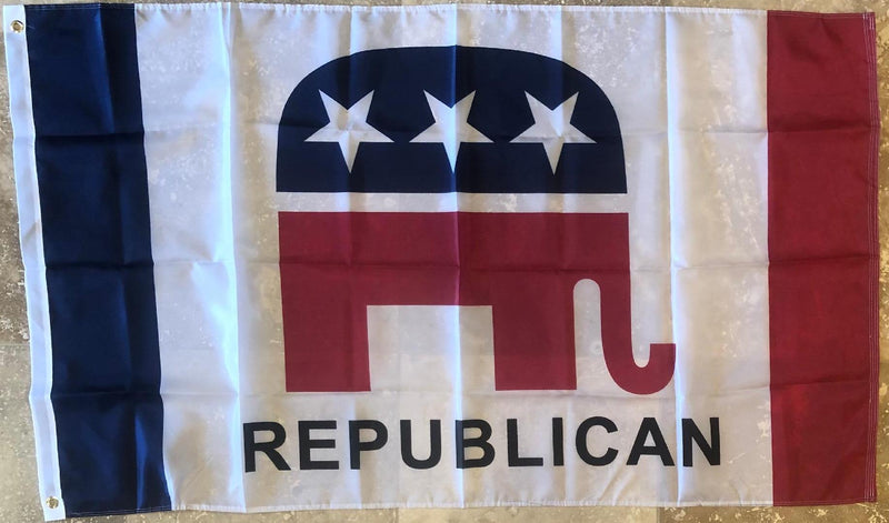 NEW OFFICIAL REPUBLICAN PARTY LOGO FLAG 3'X5' ROUGH TEX 150D NYLON EXTREME OUTDOOR