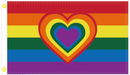 Rainbow Heart 3'X5' Flag Rough Tex® 100D