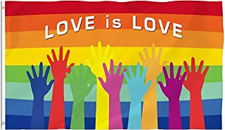 Rainbow Love Is Love 12''X18'' Flag With Grommets Rough Tex® 100D