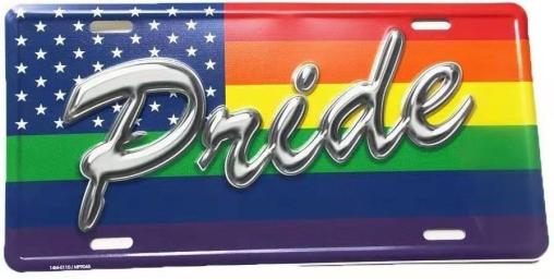 USA Rainbow Pride Embossed License Plate