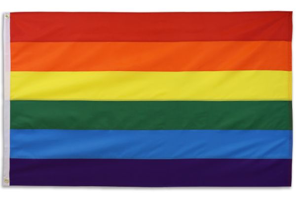 Rainbow 6'x10' Embroidered Flag ROUGH TEX® 210D Nylon Pride LGBT