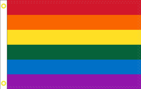 Rainbow 3'x5' Flag Nylon ROUGH TEX® 68D