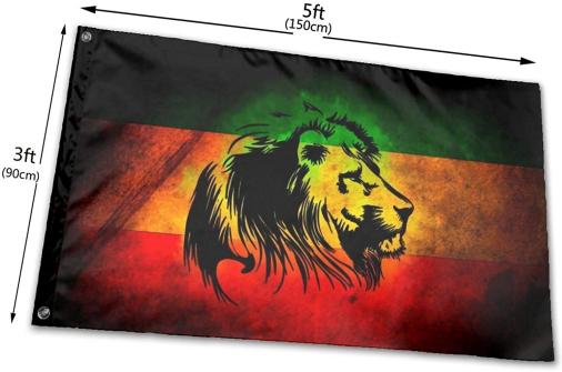 Rasta Lion 3'X5' Flag ROUGH TEX® 100D