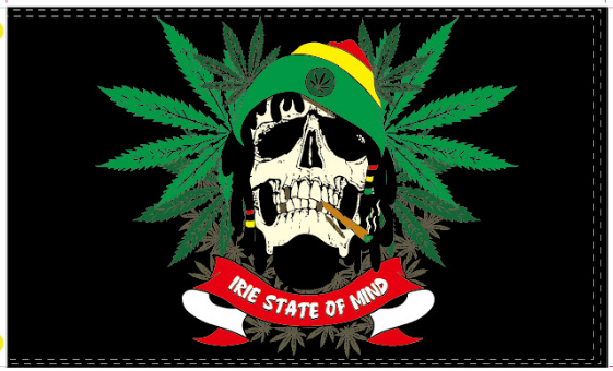 Rasta Skull 3'X5' Flag ROUGH TEX® 100D