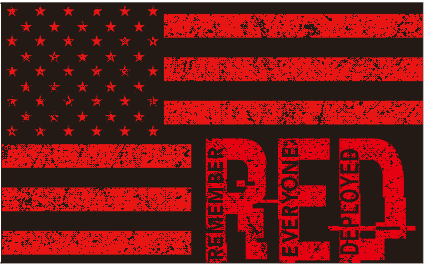 USA Remember Everyone Deployed RED 3'X5' Flag Rough Tex® 100D