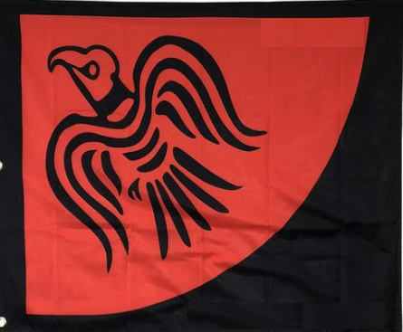 Red Viking Raven 3'X5' Flag ROUGH TEX® 100D