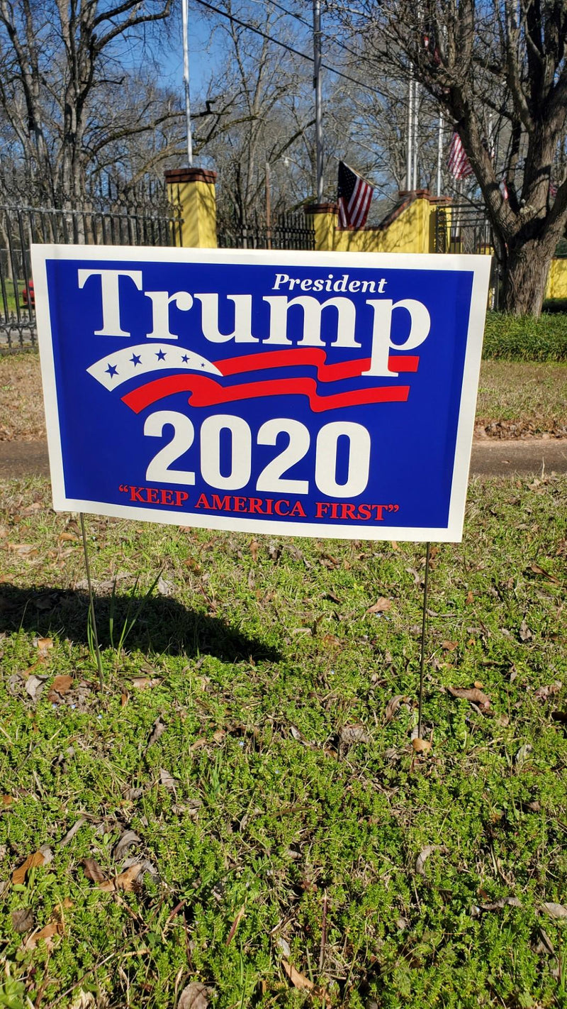 President Trump 2020 KAF Keep America First 14.5 x 23 inches plastic coated yard signs