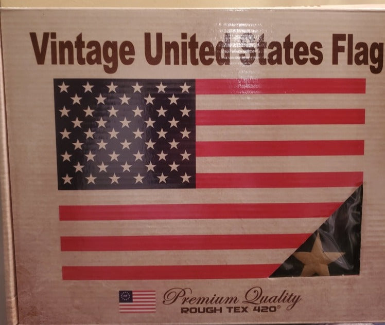 USA Vintage 420D Boxed Gift American Flag 3x5 feet sewn & embroidered