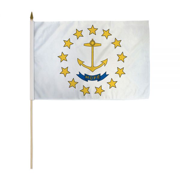 Rhode Island Stick Flags - 12''x18'' Rough Tex ®68D
