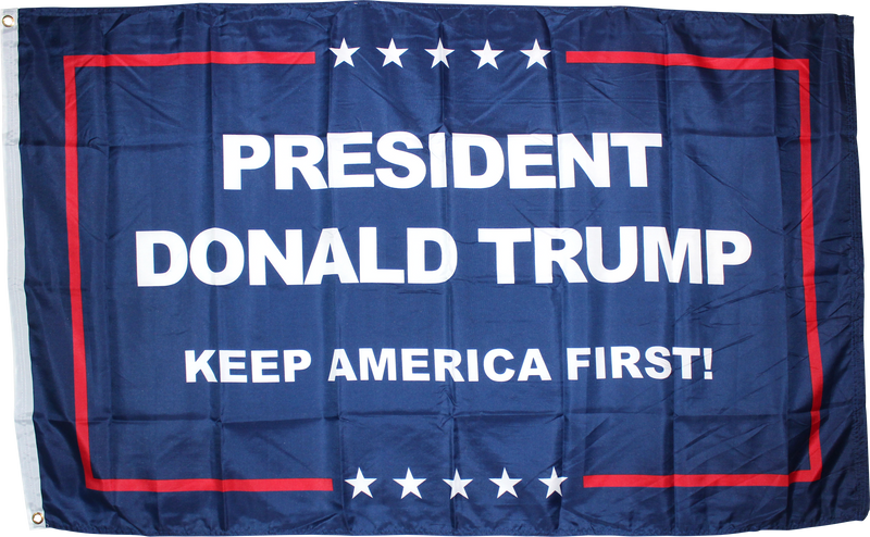 PRESIDENT DONALD TRUMP KEEP AMERICA FIRST FLAG 100D 3X5 ROUGH TEX ®