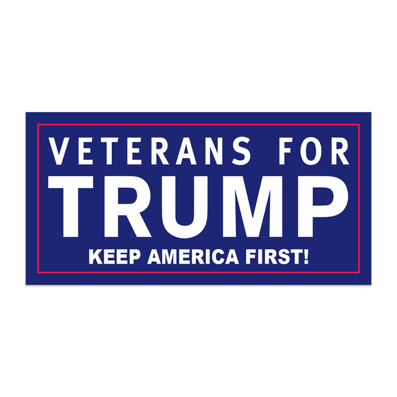 Veterans For Trump "Keep America First!" Blue Bumper Sticker