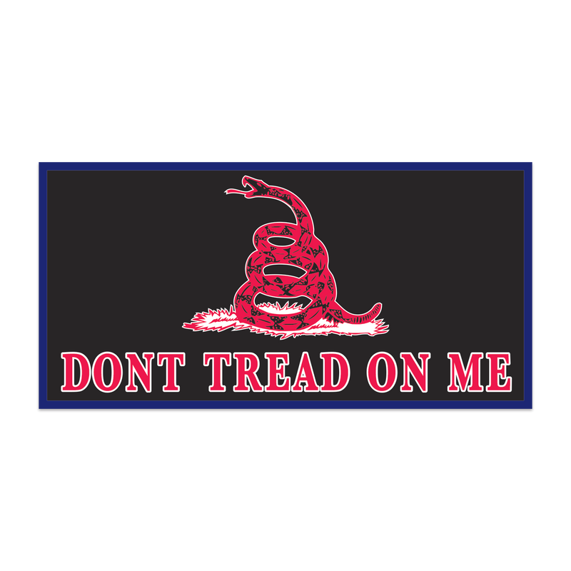Gadsden Red Snake DONT TREAD ON ME With Blue Border Bumper Sticker