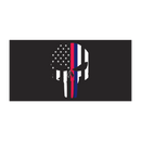 Police And Firefighter (Red And Blue Line) Skull Bumper Sticker